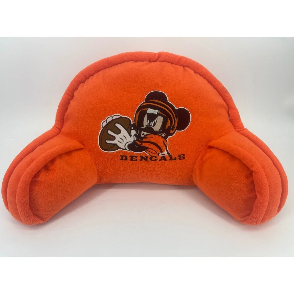 Disney NFL Cincinnati Bengals Mickey Mouse Backrest Lounge Pillow Orange Fleece